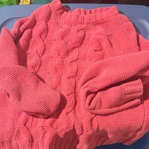 American Eagle Outfitters Coral Cable Knit Sweater